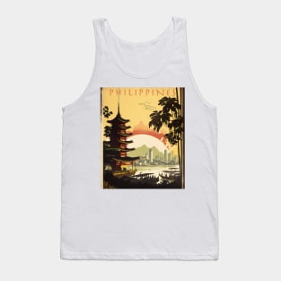 Philippines Vintage Travel Art Poster Tank Top